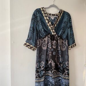 Maternity dress by A Pea in the Pod Blue and Black Geometric Dress